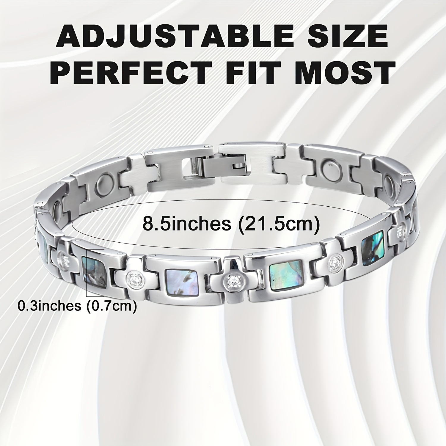 Women's Stainless Steel Magnetic Bracelet Adjustable Length Gift